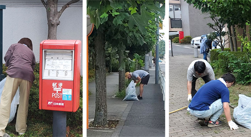 写真:草取りのようす