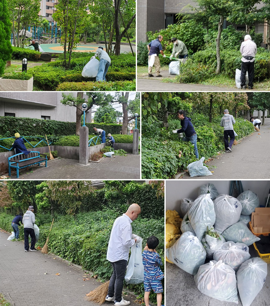 写真:ツル取り・草取りのようす
